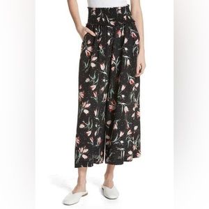 Rebecca Taylor- floral wide legged smocked trousers